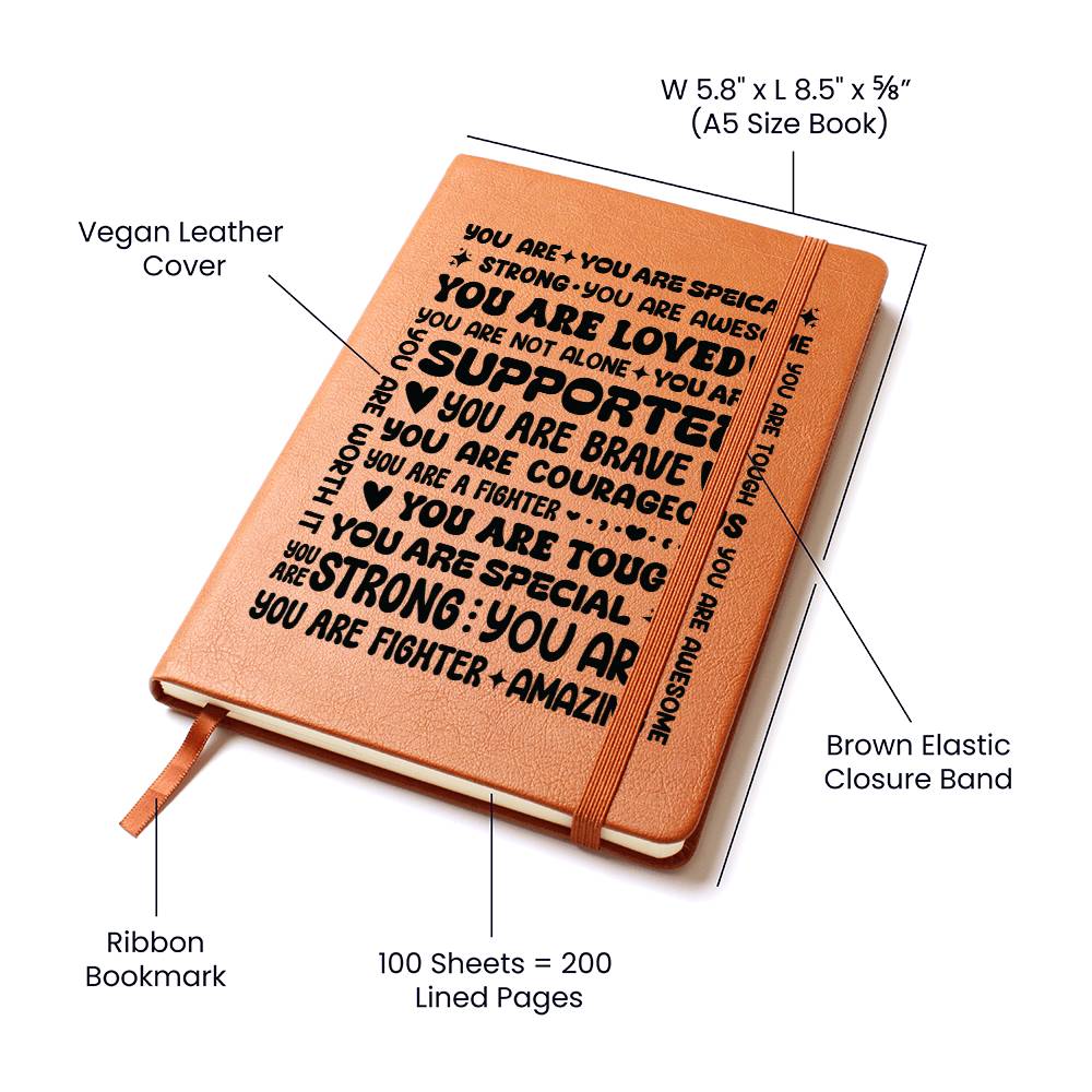 You Are a Fighter – Inspirational Leather Journal | Meaningful Gift