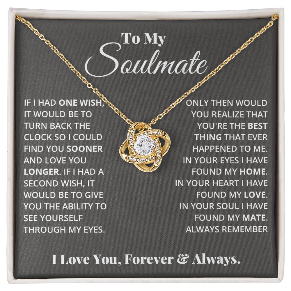 To My Soulmate – Love Knot Necklace | Romantic Gift for Her
