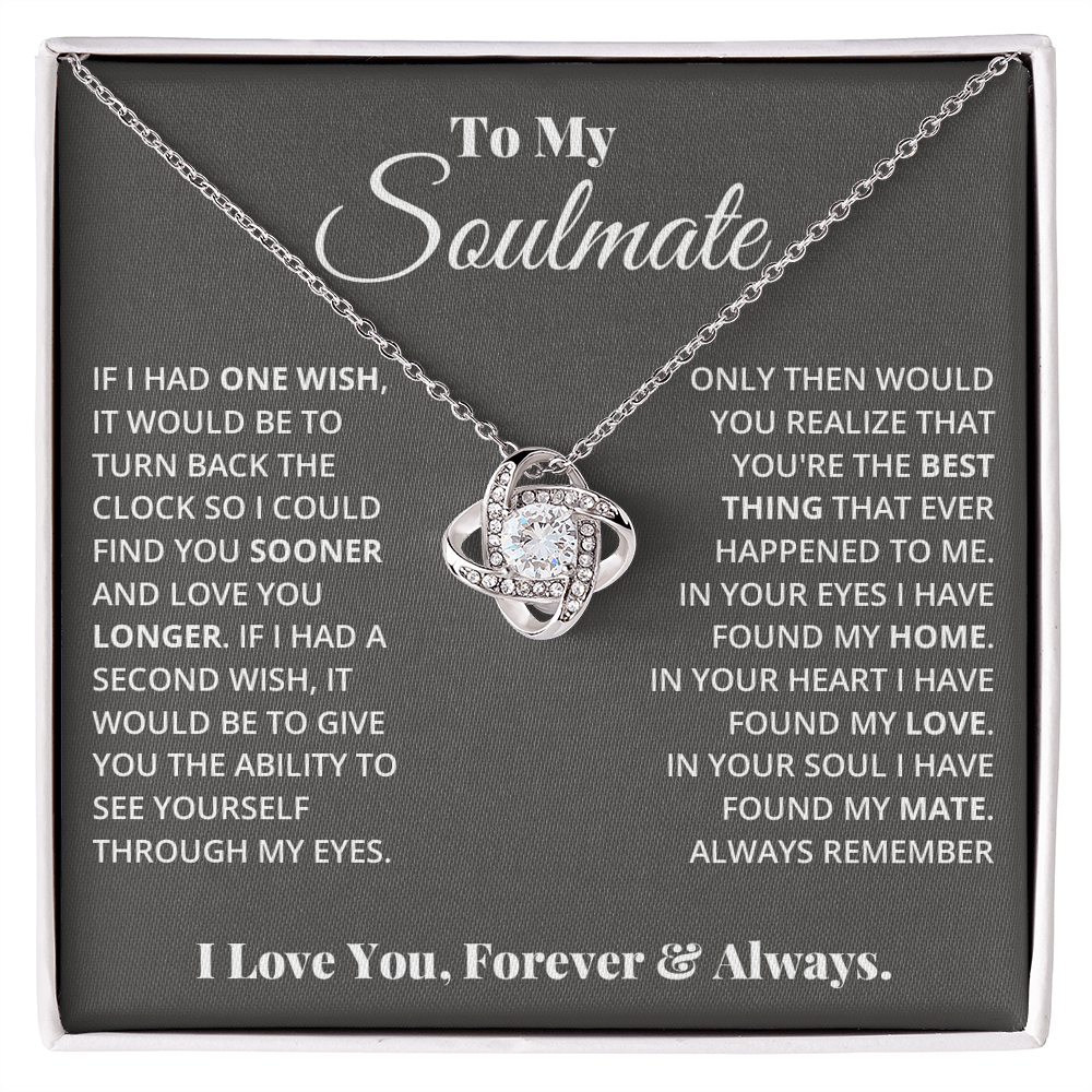 To My Soulmate – Love Knot Necklace | Romantic Gift for Her