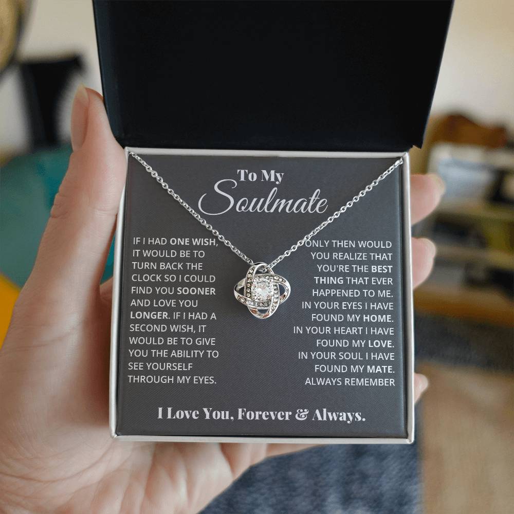To My Soulmate – Love Knot Necklace | Romantic Gift for Her