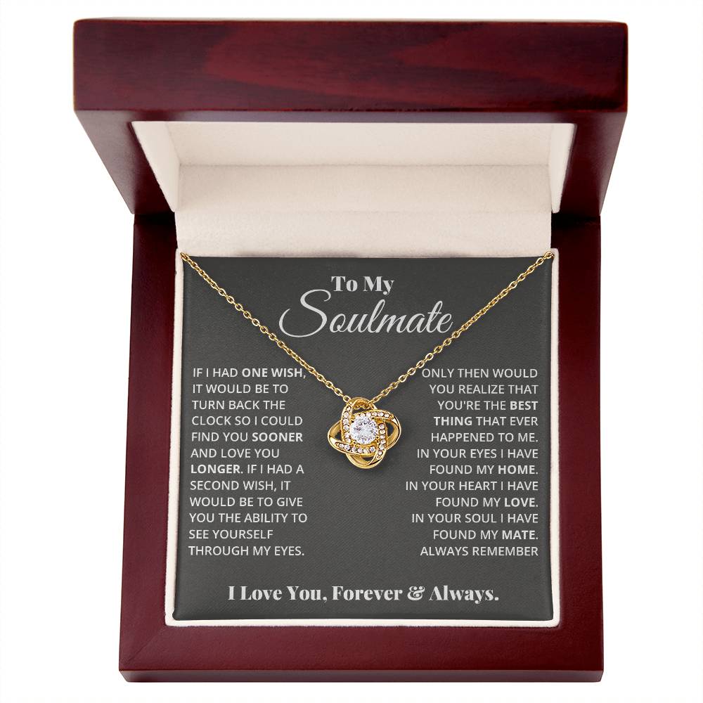 To My Soulmate – Love Knot Necklace | Romantic Gift for Her