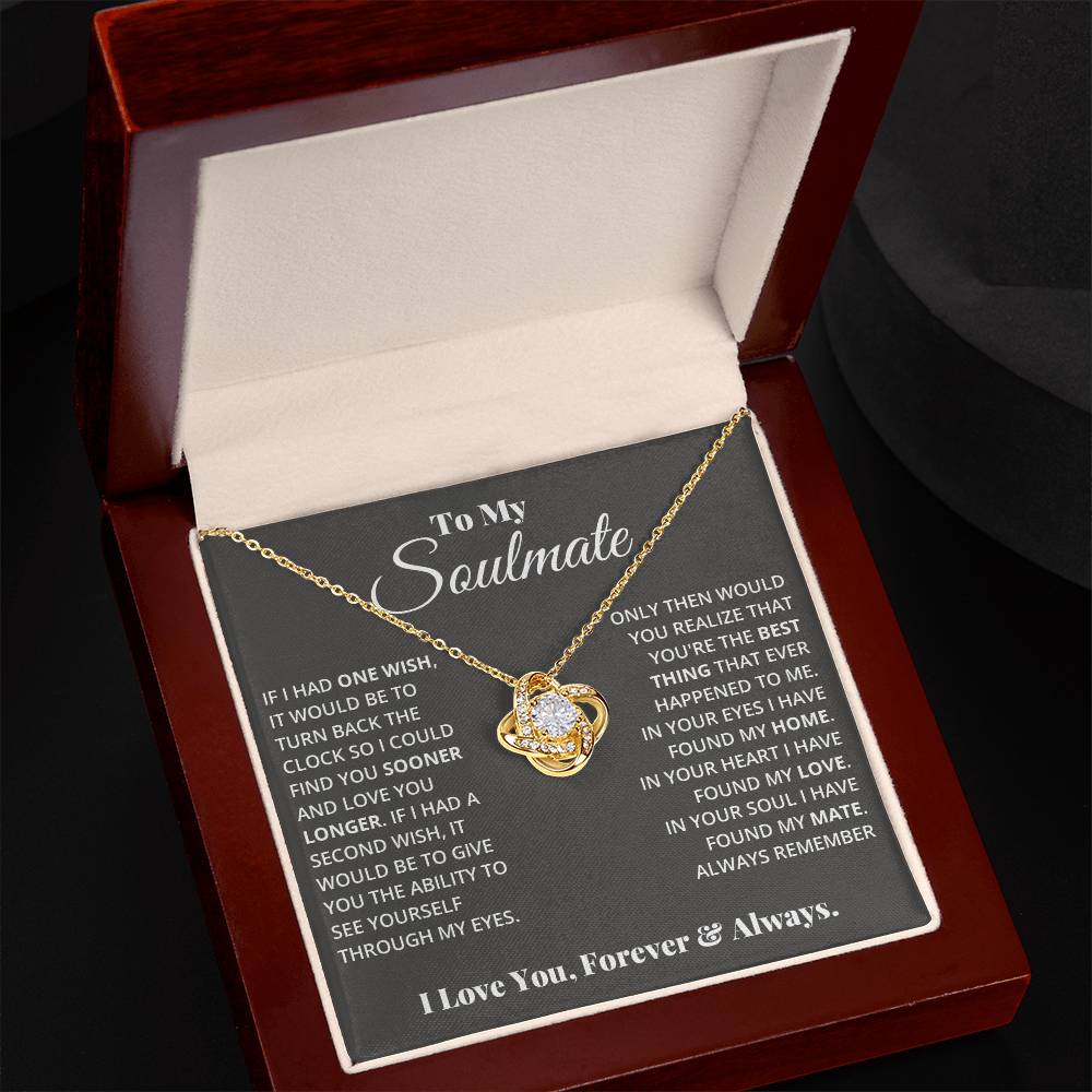 To My Soulmate – Love Knot Necklace | Romantic Gift for Her