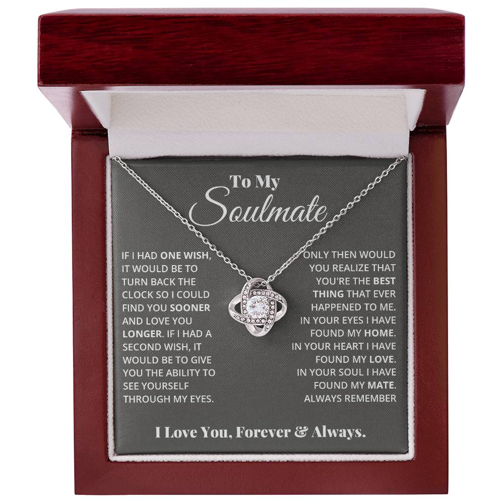 To My Soulmate – Love Knot Necklace | Romantic Gift for Her
