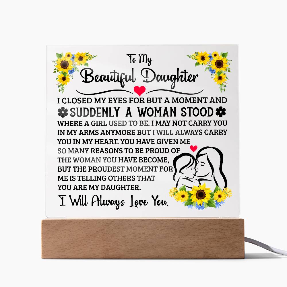 To My Daughter – Acrylic Square Plaque
