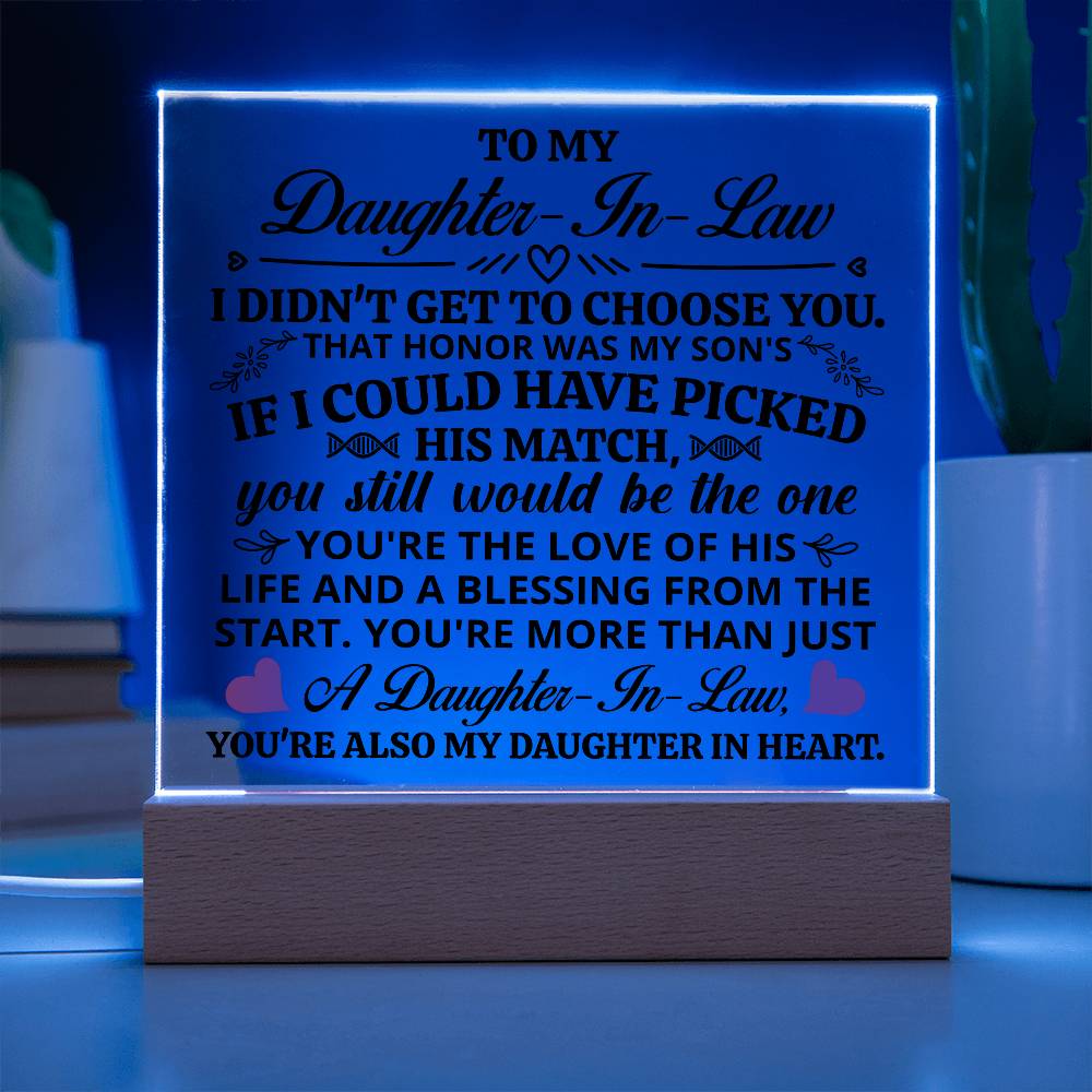 To My Daughter-in-Law Honor – Acrylic Square Plaque