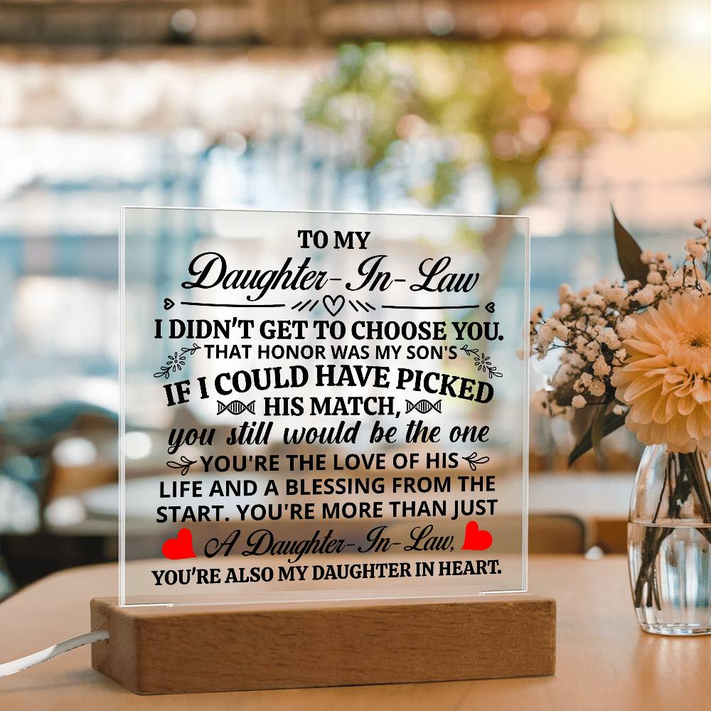 To My Daughter-in-Law Honor – Acrylic Square Plaque