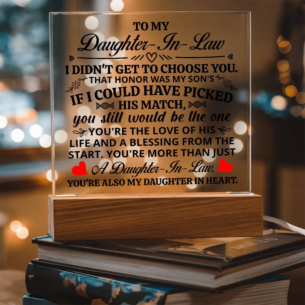 To My Daughter-in-Law Honor – Acrylic Square Plaque