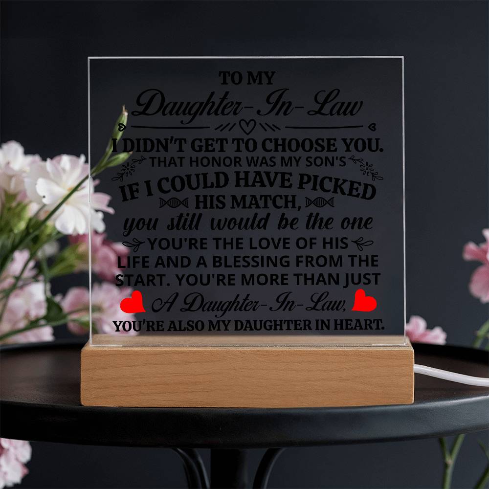 To My Daughter-in-Law Honor – Acrylic Square Plaque