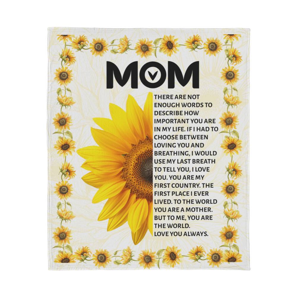 Dear Mom, There Are Not Enough Words – Cozy Jersey Fleece Blanket Gift