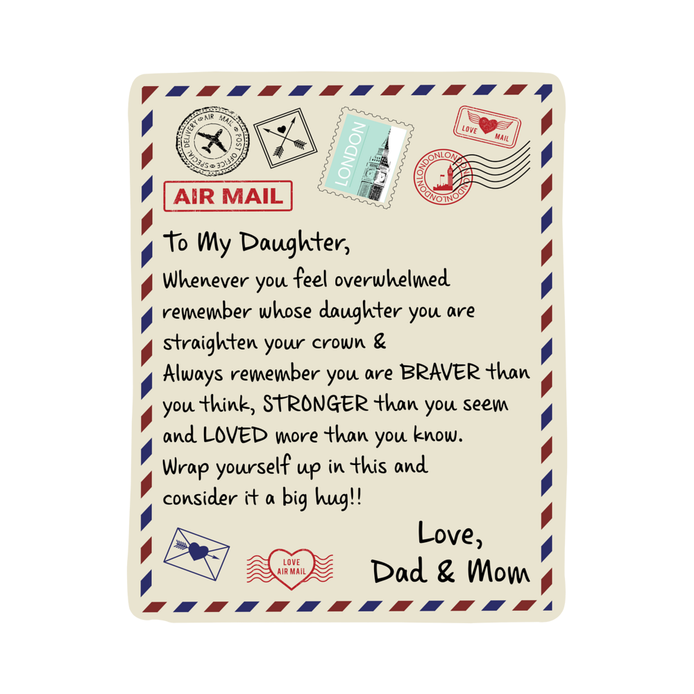 To My Daughter, Loved Beyond Words – Sherpa Fleece Blanket from Dad & Mom