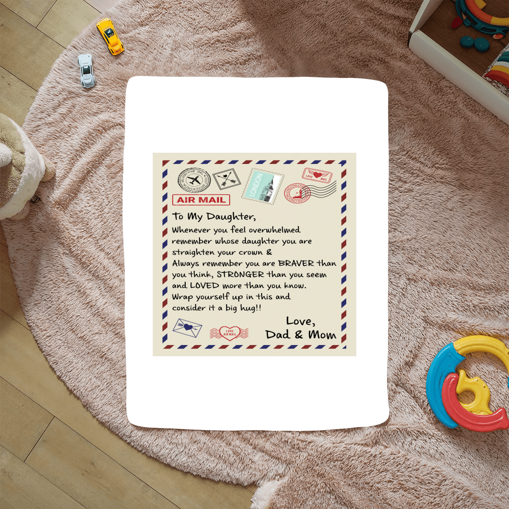 To My Daughter, Loved Beyond Words – Sherpa Fleece Blanket from Dad & Mom