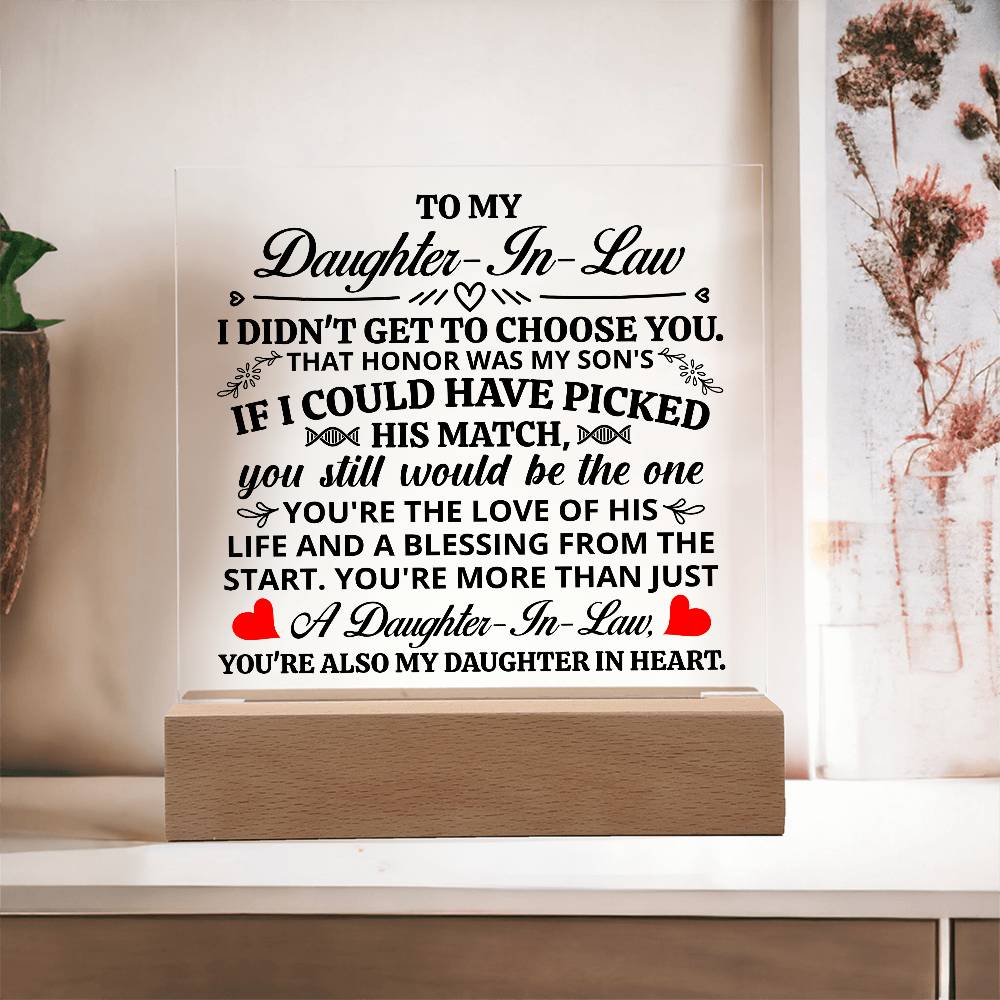 To My Daughter-in-Law Honor – Acrylic Square Plaque