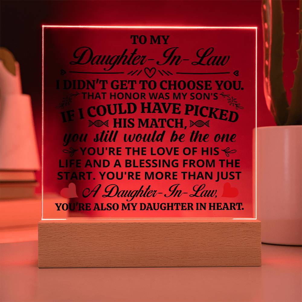 To My Daughter-in-Law Honor – Acrylic Square Plaque