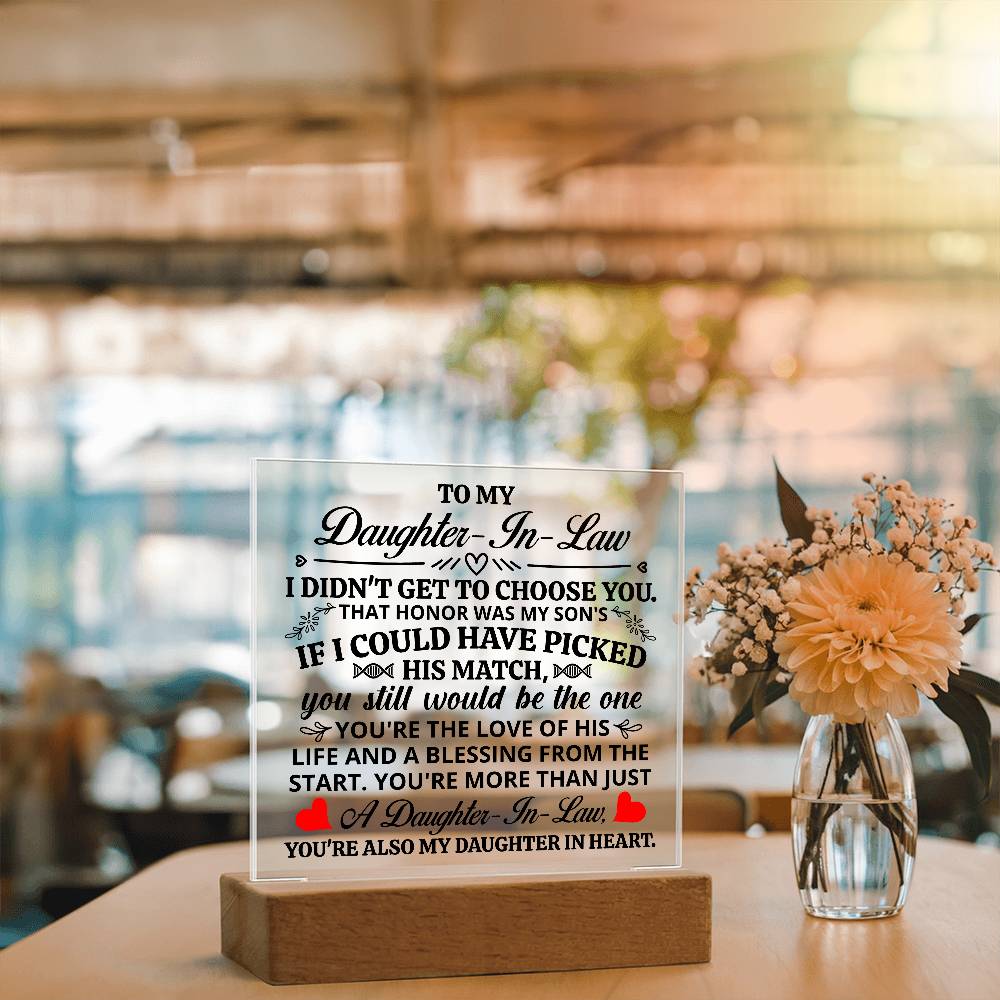To My Daughter-in-Law Honor – Acrylic Square Plaque