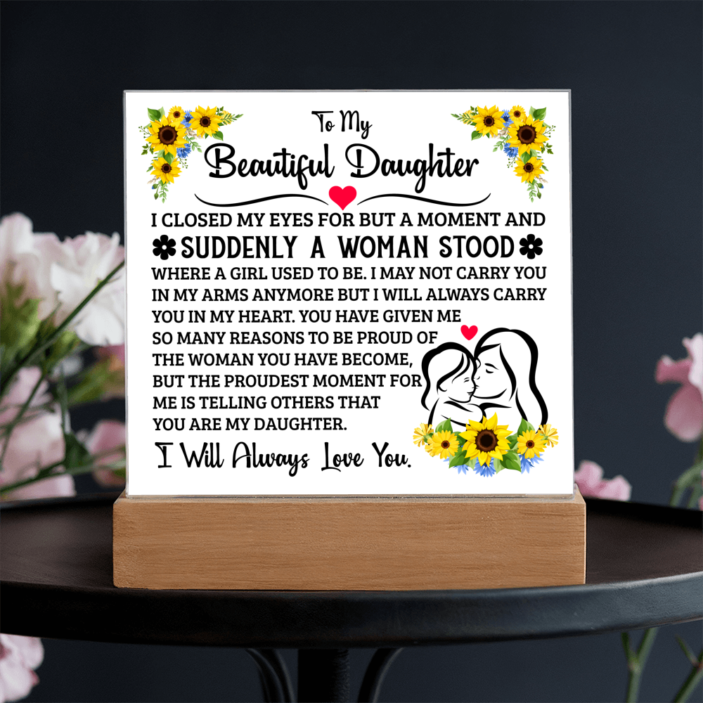 To My Daughter – Acrylic Square Plaque