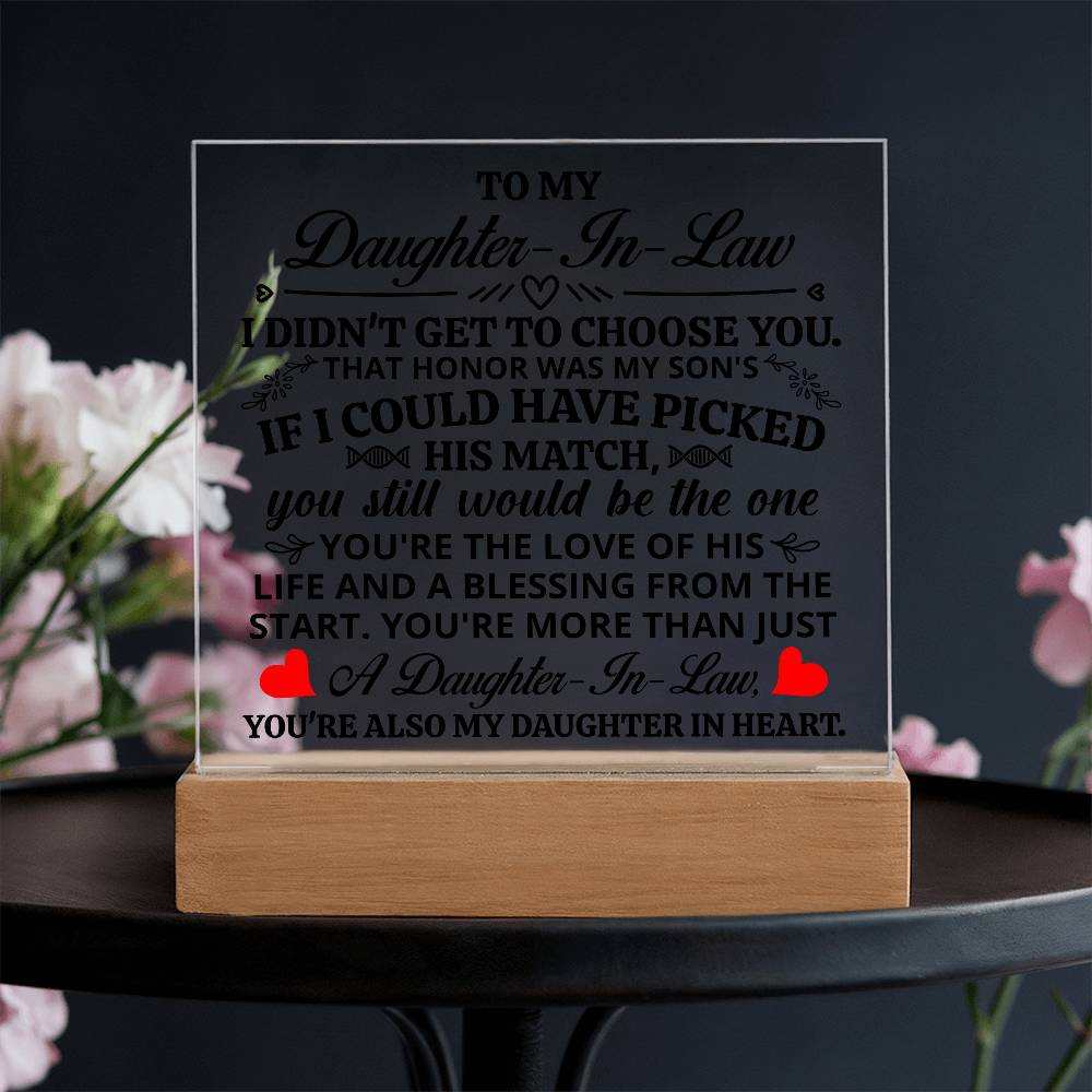 To My Daughter-in-Law Honor – Acrylic Square Plaque