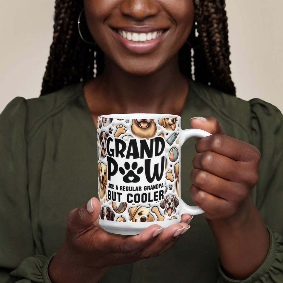 Grandpaw – Funny Dog Grandpa Ceramic Mug | Perfect Gift for Dog Dads